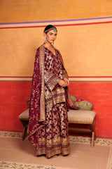 Tasuvure X MW Banarasi Begum Sharara Set - Purple
