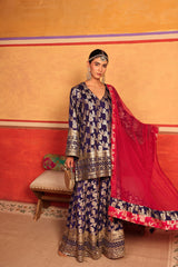 Tasuvure X MW Banarasi Begum Sharara Set - Purple & Pink