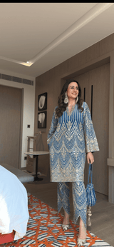 Tasuvure X MW best seller LUXE EMBELLISHED KURTA SET- LAVENDER