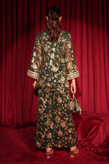 Tasuvure X MW best seller ZAIRA ZARDOSI SHARARA SET- GREEN