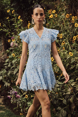 Tasuvure X MW Blue daylily skater dress
