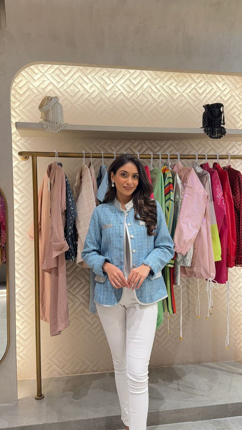 Tasuvure X MW  BLUE TWEED BLAZER