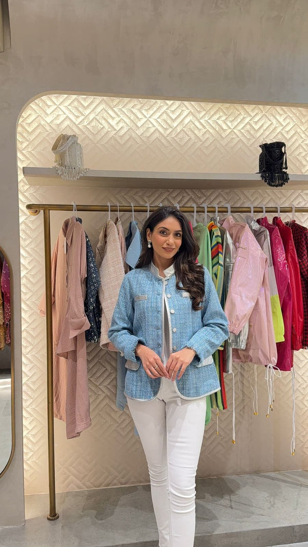 Tasuvure X MW  BLUE TWEED BLAZER