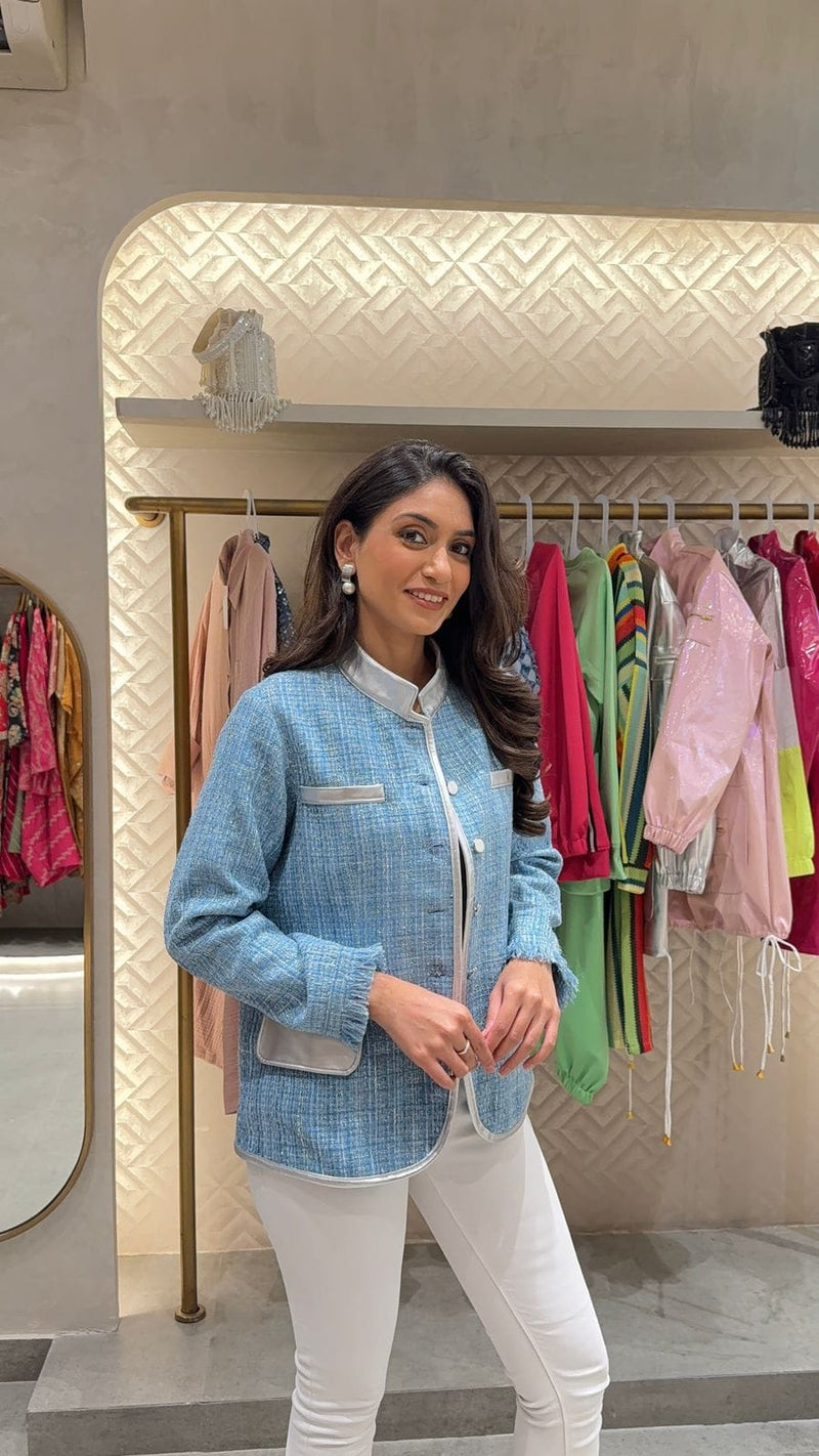 Tasuvure X MW  BLUE TWEED BLAZER