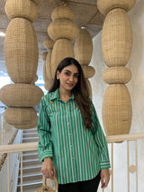 Tasuvure X MW Brass Hanging stripe shirt