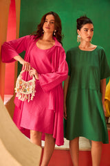 Tasuvure X MW  CAMERON COTTON POCKET DRESS - GREEN