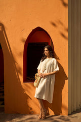 Tasuvure X MW  CAMERON COTTON POCKET DRESS - WHITE