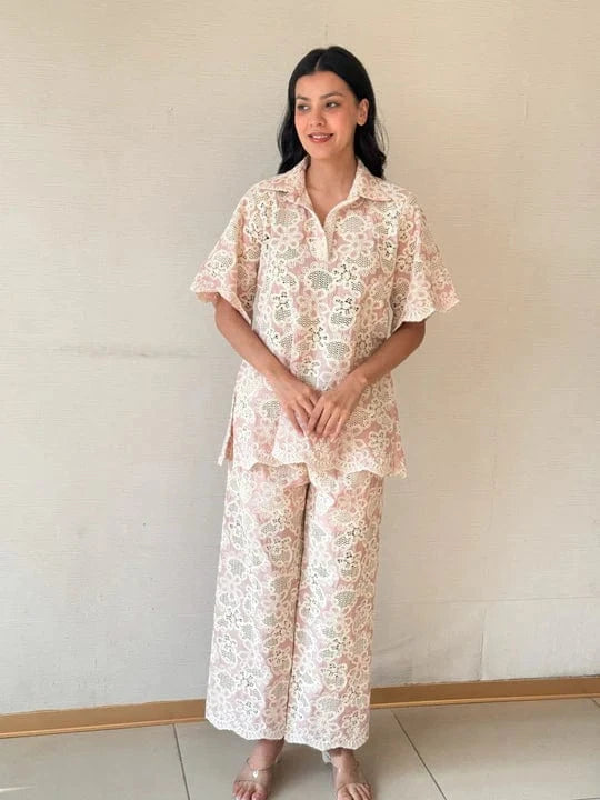 Tasuvure X MW  Celia Crotchet Coord Set - Pink