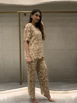 Tasuvure X MW Co-ord Set Beige schiffli co-ord set