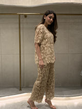 Tasuvure X MW Co-ord Set Beige schiffli co-ord set