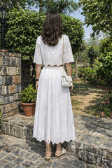 Tasuvure X MW  Cotton Lace Skirt set - White