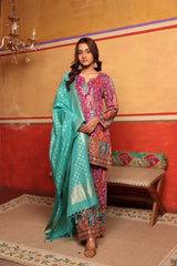 Tasuvure X MW  Elizey Paisley Coordinated Kurta Set w Chunni - Pink