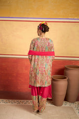 Tasuvure X MW  Elizey Paisley Embroidered Kurta Set - Pink