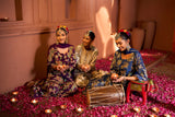 Tasuvure X MW  Elizey Paisley Embroidered Sharara Set with Chunni - Ink Blue