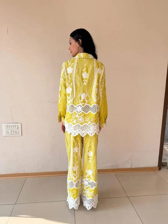 Tasuvure X MW  Fayola Lace Distressed Set - Limoncello