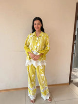 Tasuvure X MW  Fayola Lace Distressed Set - Limoncello