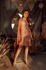 Tasuvure X MW  Fiona Fish Bait Satin Dress- Medallion