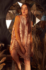 Tasuvure X MW  Fiona Fish Bait Satin Dress- Medallion