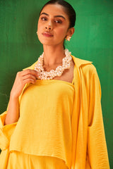 Tasuvure X MW  Flared Jacket with Pant Set - Yellow