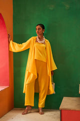 Tasuvure X MW  Flared Jacket with Pant Set - Yellow