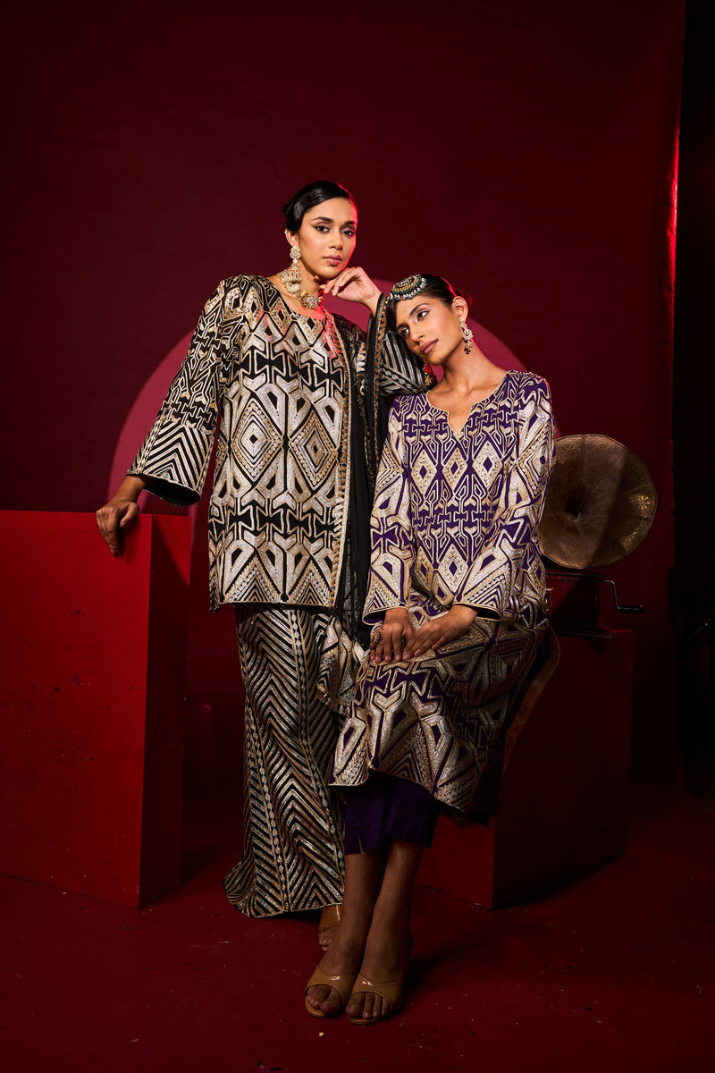 Tasuvure X MW  Gulnaaz Gota Kurta Set - Purple