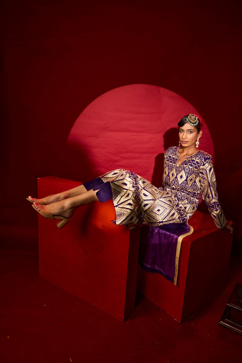 Tasuvure X MW  Gulnaaz Gota Kurta Set - Purple