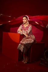 Tasuvure X MW  Gulnaaz Gota Kurta Set - Red