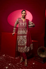 Tasuvure X MW  Gulnaaz Gota Kurta Set - Red