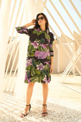 Tasuvure X MW  HELENA HIBISCUS DRESS - Black