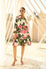 Tasuvure X MW  HELENA HIBISCUS DRESS - White