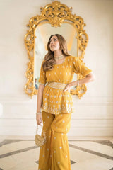 Tasuvure X MW  House of Miso in our Dainty Mademoiselle Embellished Sharara Set - Ochre