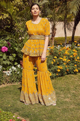 Tasuvure X MW  House of Miso in our Dainty Mademoiselle Embellished Sharara Set - Ochre