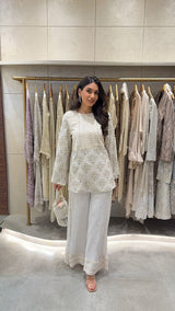 Tasuvure X MW  Inaari White embroidered Sharara set