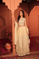 Tasuvure X MW  Inaaya Cutdana Embroidered Lehenga Set with Dupatta - Ivory