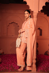 Tasuvure X MW  Inaaya Embroidered Sharara Set - Pink