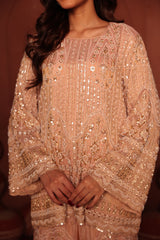 Tasuvure X MW  Inaaya Embroidered Sharara Set - Powder Pink