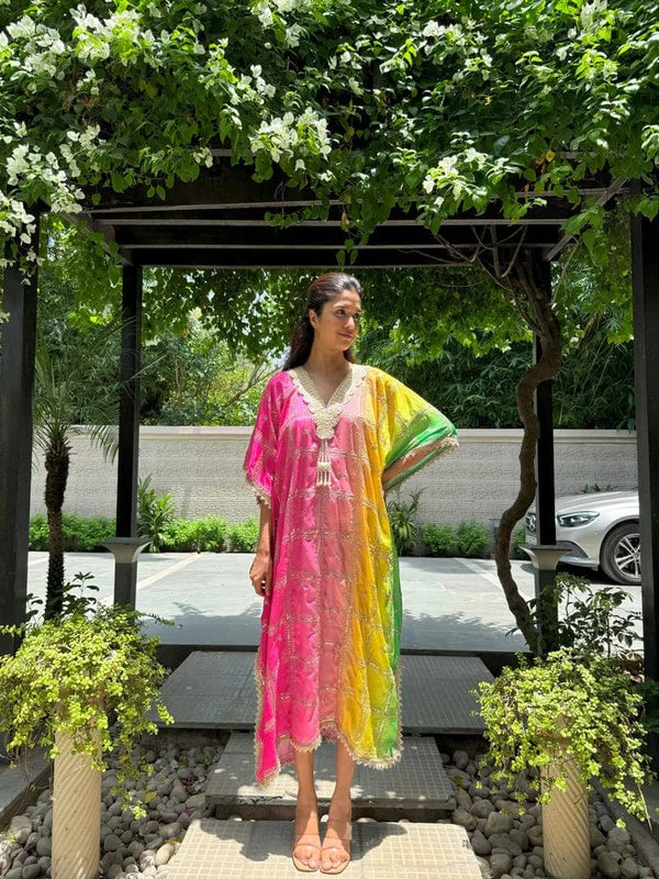 Tasuvure X MW  Kainaat Multicolour Kaftan - Pink Yellow Green