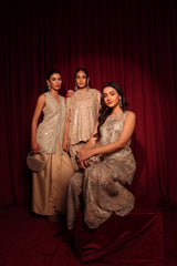 Tasuvure X MW Mirror work sharara set - Golden