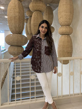 Tasuvure X MW  Mocha Lace Shirt