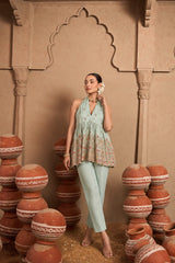 Tasuvure X MW MW EMBRIODEREY SLEEVELESS TOP-MINT GREEN