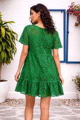Tasuvure X MW  Myra mesh magnolia skater dress Green