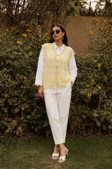 Tasuvure X MW Myra Skater waist coat with shirt - yellow