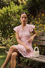 Tasuvure X MW Pink daylily skater dress