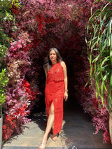 Tasuvure X MW Red Lace Skirt Set