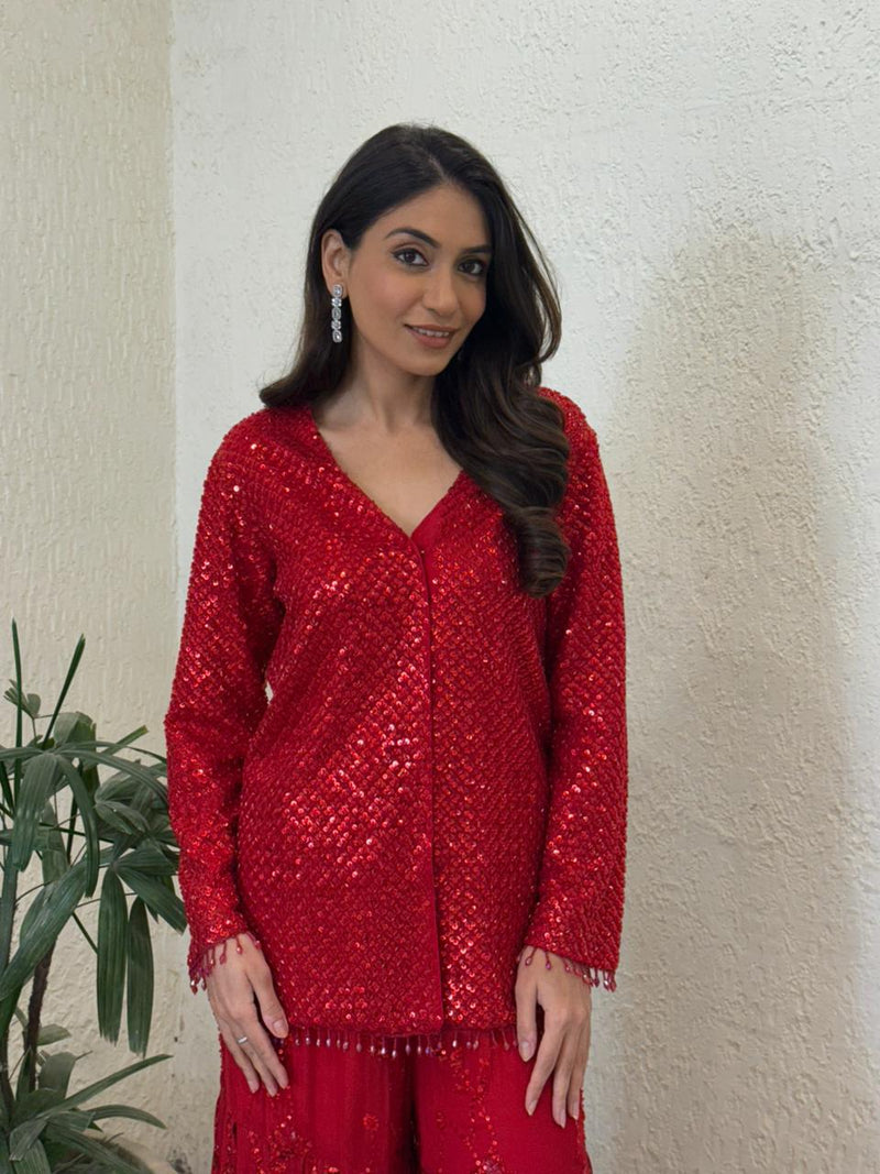 Tasuvure X MW  RED SHARARA SET