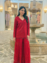 Tasuvure X MW  RED SHARARA SET