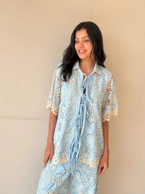 Tasuvure X MW  Riveria Lace Distressed Set - Powder Blue