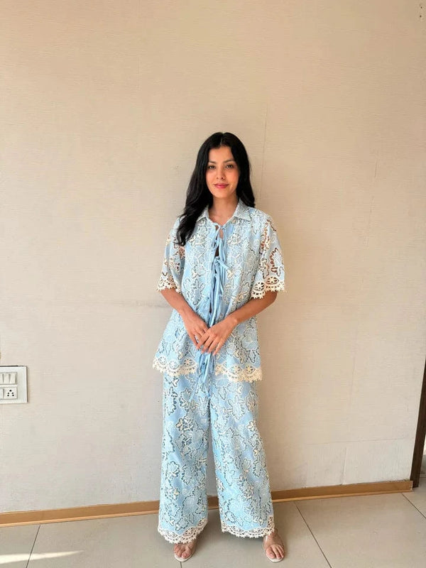 Tasuvure X MW  Riveria Lace Distressed Set - Powder Blue