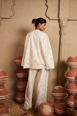 Tasuvure X MW  Seraphic Sequins Cape Jacket Set - Ivory