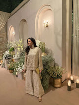 Tasuvure X MW Sharara Set Anushka Khurana Maini in Gold Embroidered Sharara Set